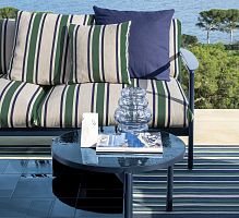 Contemporary side table NALU : NALTCD67enameled sandstonepainted aluminum baseround