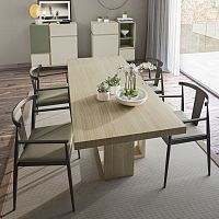 Contemporary dining table ELEwoodenwooden baserectangular