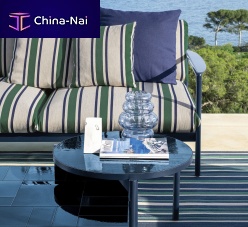 Contemporary side table NALU : NALTCD67enameled sandstonepainted aluminum baseround