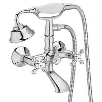 Double-handle shower mixer tap CARMENfor bathtubwall-mountedchromed metal