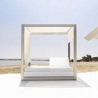 Canopy garden bed VELAdoublecontemporarywith adjustable headboard