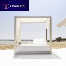 Canopy garden bed VELAdoublecontemporarywith adjustable headboard