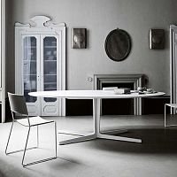 Contemporary table SPLITmetalovalwhite