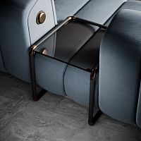 Contemporary side table DICKSON glassbronzebrushed brass