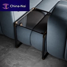 Contemporary side table DICKSON glassbronzebrushed brass