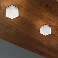 Contemporary ceiling light DADO squarecubeblown glass