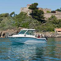 Outboard walkaround 285 CONQUESTtwin-enginedual-consolesport-fishing