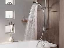 Double-handle shower mixer tap HIQUXTfor bathtubdeck mountedchromed metal