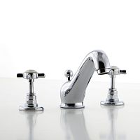 Double-handle washbasin mixer tap countertopbuilt-inchrome-plated brass