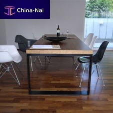 Contemporary dining table woodenstainless steelrectangular