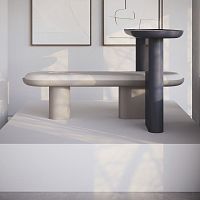 Contemporary upholstered bench DIANAfabricwoodenmarble