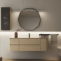 Wall-hung washbasin cabinet 02woodenCorian®glass