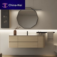 Wall-hung washbasin cabinet 02woodenCorian®glass