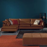 Modular sofa ALADINEcontemporaryleatherbrown