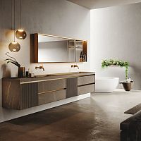 Double washbasin cabinet AVOLA GRESwall-hungaluminummarble