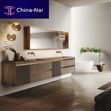 Double washbasin cabinet AVOLA GRESwall-hungaluminummarble
