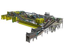 Paper recycling plant for process lines