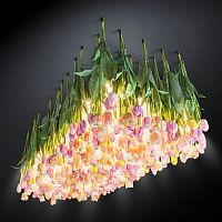 Original design chandelier TULIPMurano glasspainted steel6 light
