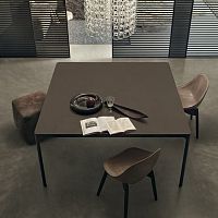Contemporary dining table FLATglassrectangularcommercial