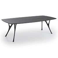 Contemporary dining table PEGASO WOODwoodenpainted aluminum basepolished aluminum base
