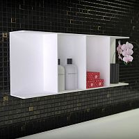 Contemporary bathroom cabinet FREE SHELFwoodenwall-mountedhigh