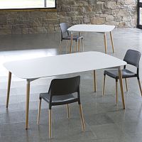 Contemporary table Bellochlaminatemetal basebeech base