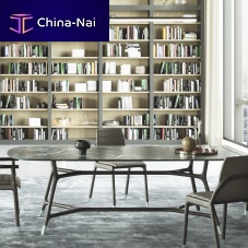 Contemporary table JOYCEglasssolid wood baseash base
