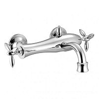 Double-handle bathtub mixer tap TIMOR: 18005wall-mountedchromed metalbathroom