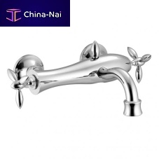 Double-handle bathtub mixer tap TIMOR: 18005wall-mountedchromed metalbathroom