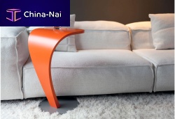 Contemporary side table COBRAwoodenmetalround