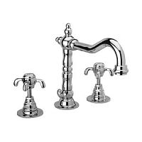Double-handle washbasin mixer tap ORNELLAIA: 87..214Bcountertopchromed metalbathroom