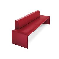 Contemporary upholstered bench TOGETHERleatherwith removable coverwith backrest