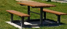 Contemporary table MLPT210metalrecycled plasticipe