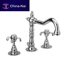 Double-handle washbasin mixer tap ORNELLAIA: 87..214Bcountertopchromed metalbathroom