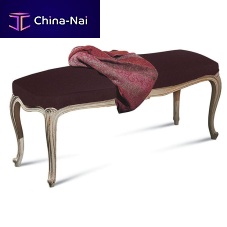 Louis XV style upholstered bench ART. 0918fabricbeech base