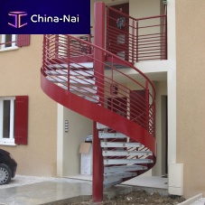 Spiral staircase INDUSmetal stepsteel framefor commercial buildings