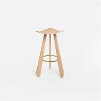 Contemporary bar stool THE THIRDleatherplywoodsolid wood