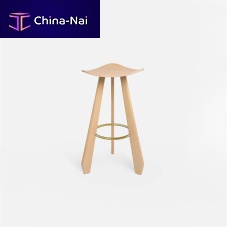 Contemporary bar stool THE THIRDleatherplywoodsolid wood