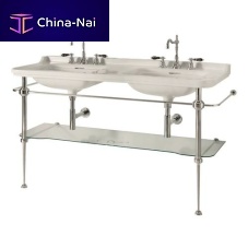 Double washbasin cabinet 4143_9195free-standingglassmetal
