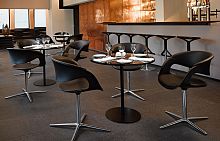 Contemporary table LOXsolid woodsolid wood baseround