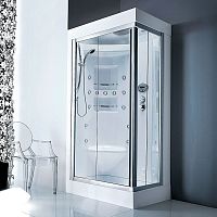 Corner hydromassage cabin ACQUAZZURRA 80-100glasstempered