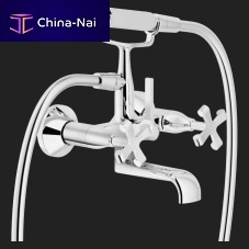 Double-handle bathtub mixer tap CARLOS PRIMERO: CP210CRwall-mountedmetalbathroom