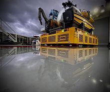 Battery-powered self-propelled trailer SGAE OMNI R 20/33-axlemodularfor shipbuilding