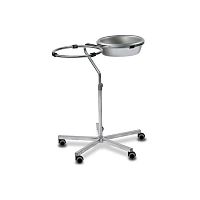 Double bin surgical bowl stand SBSA/2 trolley-mountedstainless steel