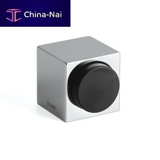 Brass door stop CUBOsatin