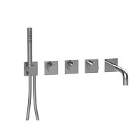 Double-handle shower mixer tap E180186for bathtubwall-mountedthermostatic