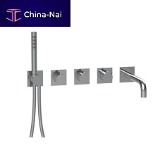 Double-handle shower mixer tap E180186for bathtubwall-mountedthermostatic
