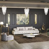Modular sofa STELLAR CAPITONNEcontemporaryleatherwhite