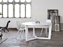 Contemporary table ARCHIVOLTOwoodenroundextending