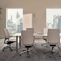 Contemporary chair SMARTindoorleathermetal base